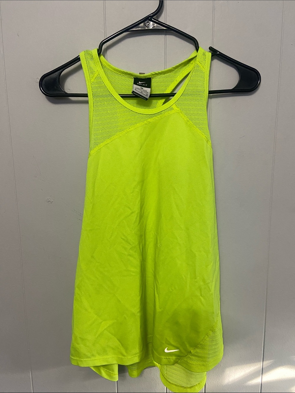 Nike Bright Yellow Neon green Performance Mesh Tank Size XL